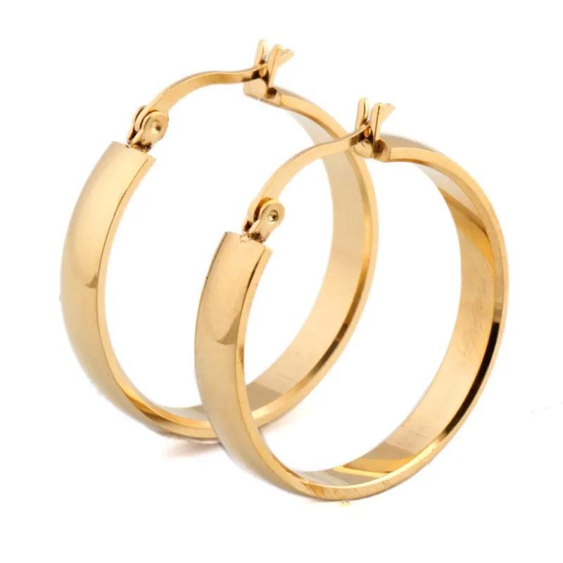 Stainless Steel Hoop Earrings 2 Colors Gift