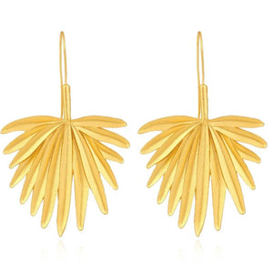 Personality Woman Party Leaf Hoop Earrings Jewelry