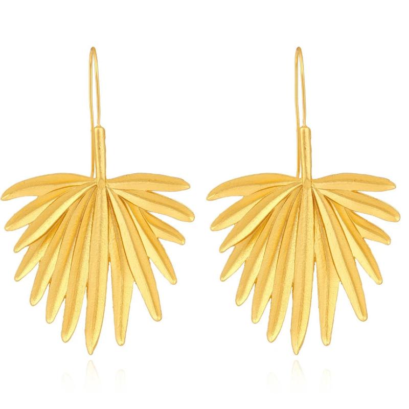 Personality Woman Party Leaf Hoop Earrings Jewelry