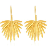 Personality Woman Party Leaf Hoop Earrings Jewelry