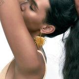 Personality Woman Party Leaf Hoop Earrings Jewelry