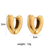 Sweet Heart Chunky Hoop Earrings Stainless Steel PVD Plated