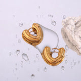 Sweet Heart Chunky Hoop Earrings Stainless Steel PVD Plated