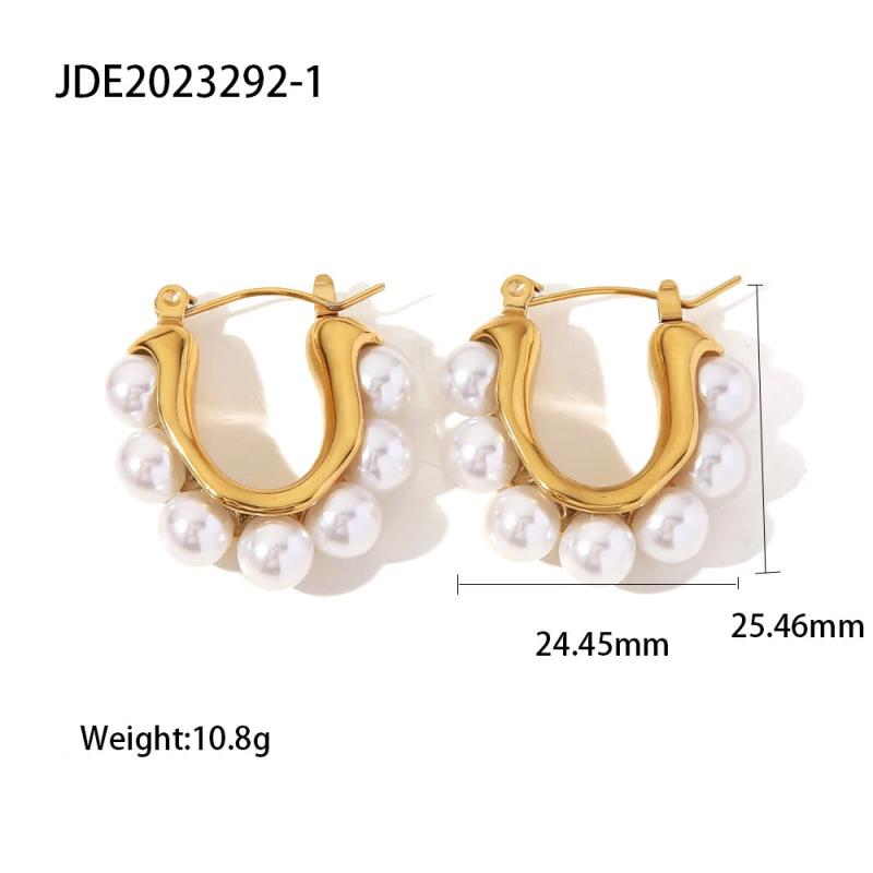 Romantic Shell Pearls Stainless Steel Earrings Women Bijoux
