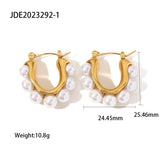 Romantic Shell Pearls Stainless Steel Earrings Women Bijoux