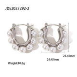 Romantic Shell Pearls Stainless Steel Earrings Women Bijoux