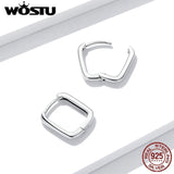 925 Silver Square Ear Hoop Earrings For Women Wedding Jewelry
