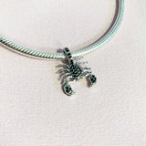 925 Silver Scorpion Bead Pendant with Zircon for DIY Charm Bracelet