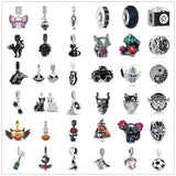 Enamel Jack Skull Joker Charms 925 Sterling Silver Bracelet Women Jewelry