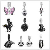 Enamel Jack Skull Joker Charms 925 Sterling Silver Bracelet Women Jewelry