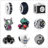 Enamel Jack Skull Joker Charms 925 Sterling Silver Bracelet Women Jewelry
