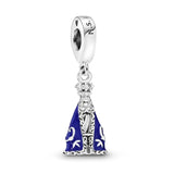 925 Silver Brazilian Religious Dangle Beads Pendant Bracelet Jewelry Making