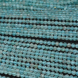Natural Light Apatite Faceted Round Beads 4mm