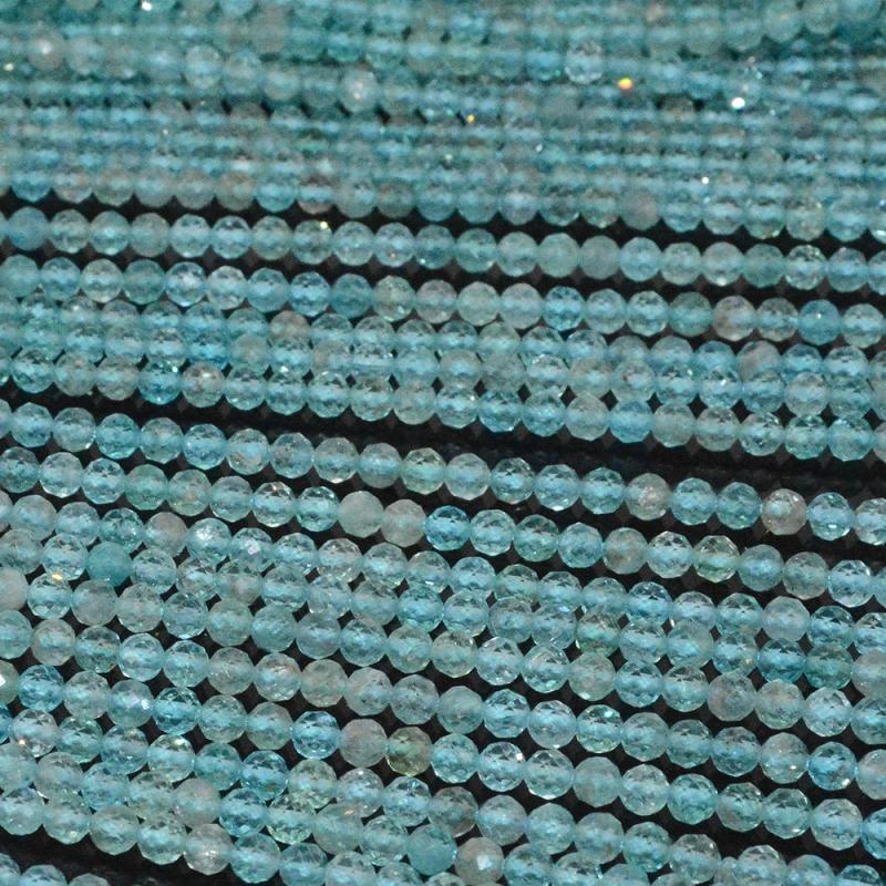 Natural Light Apatite Faceted Round Beads 4mm