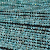 Natural Light Apatite Faceted Round Beads 4mm