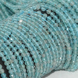 Natural Light Apatite Faceted Round Beads 4mm
