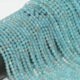 Natural Light Apatite Faceted Round Beads 4mm