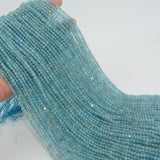 Natural Light Apatite Faceted Round Beads 4mm