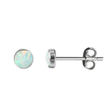 Fire Opal Stone Earrings Titanium Studs Minimalist Ear Piercing Jewelry