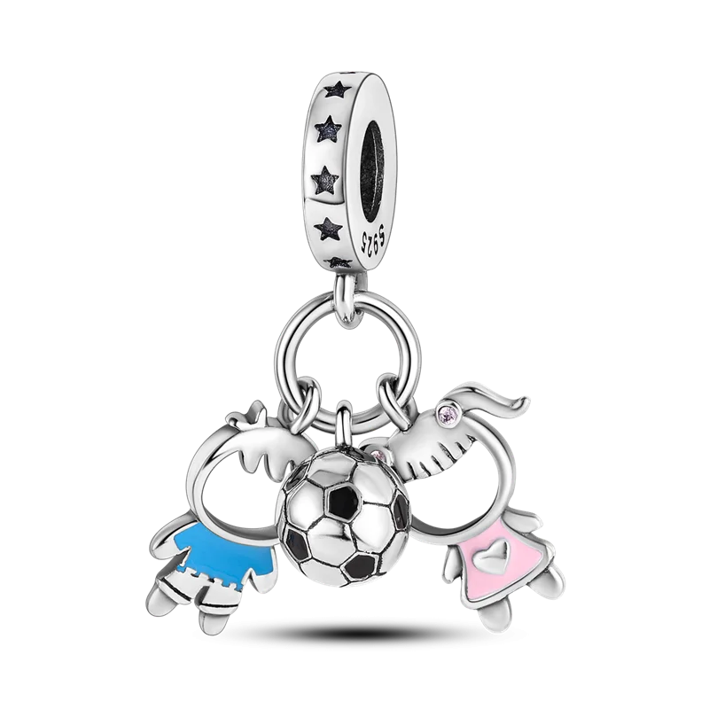 925 Silver Star Eyes Fatima Hamsa Hand Moon Beads Bracelet