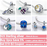 925 Silver Star Eyes Fatima Hamsa Hand Moon Beads Bracelet