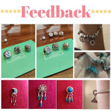 925 Silver Star Eyes Fatima Hamsa Hand Moon Beads Bracelet