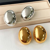 Smooth Large Stud Female Earrings