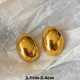 Smooth Large Stud Female Earrings