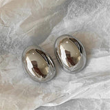 Smooth Large Stud Female Earrings