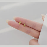925 Silver Olive Green CZ Eye Shape Stud Earrings for Women