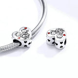 925 Silver Baby Bottle Car Wings Charm Bead Pendant