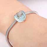 925 Silver Baby Bottle Car Wings Charm Bead Pendant