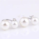 Double Pearl Earring Double Sided Pearl Stainless Steel Earrings