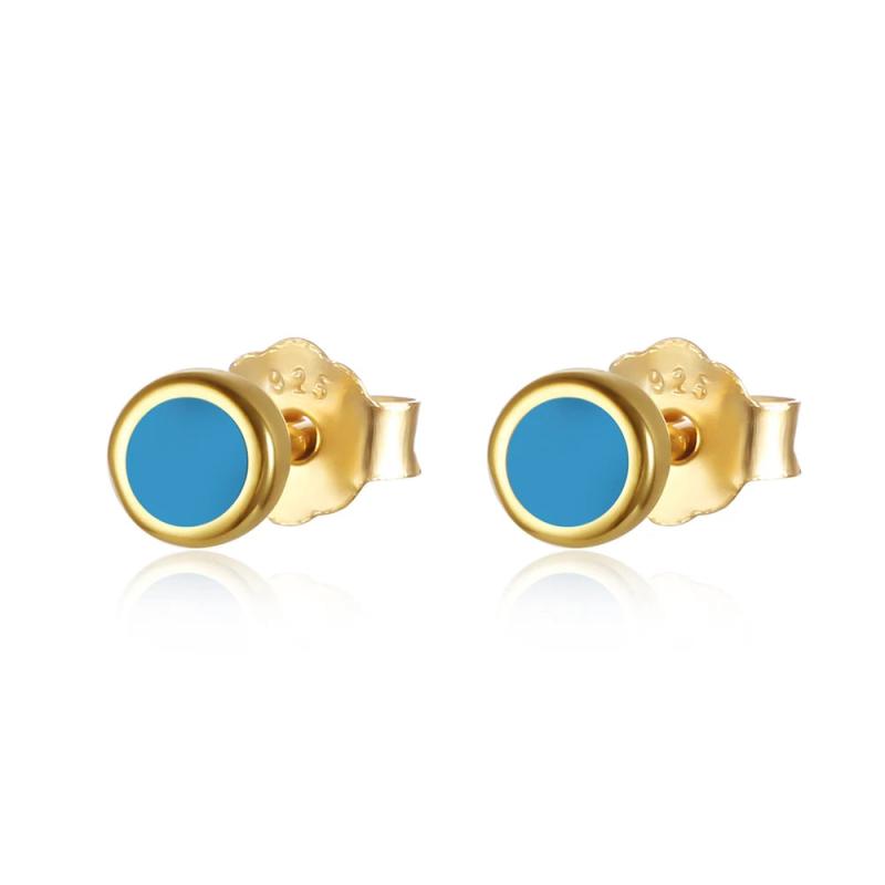 S925 Sterling Silver Zircon Turtle Star Moon Stud Earrings