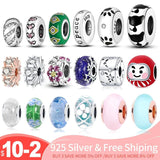 925 Silver Charm Fits Bracelets Jewelry, Oval Clip Beads