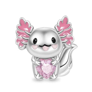Axolotl Bead Sterling Silver Charm for DIY Jewelry