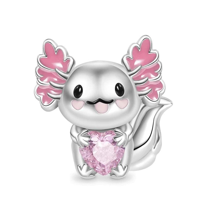 Axolotl Bead Sterling Silver Charm for DIY Jewelry