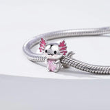 Axolotl Bead Sterling Silver Charm for DIY Jewelry