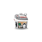 925 Silver Snowflakes Dangle Charms Bracelet Necklace Set