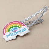 Personalized Glitter Rainbow Hair Clip Girls Hairpin Barrette Gift