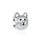 925 Silver Cat Dog Pig Heart Dangle Charms for Bracelet