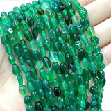 100% Natural Stone Green Agate Irregular Gravel Gemstone Beads 6-8; 8-10MM