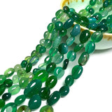 100% Natural Stone Green Agate Irregular Gravel Gemstone Beads 6-8; 8-10MM