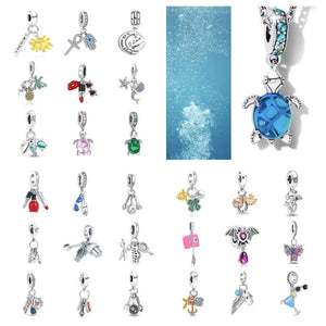 925 Silver Ocean Turtle Pendant for Charm Bracelet