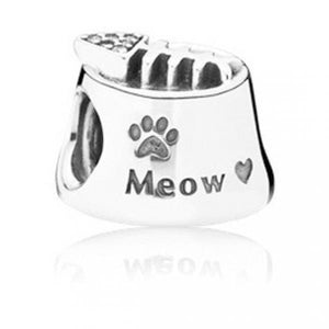 925 Silver Bead Charm Labrador Bulldog Cat Bone Pendant Jewelry