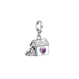 925 Silver Bead Charm Labrador Bulldog Cat Bone Pendant Jewelry