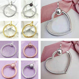 Multicolor O Shape Charm Dangle 925 Sterling Silver Pendant