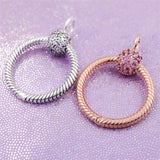 Multicolor O Shape Charm Dangle 925 Sterling Silver Pendant