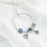 Multicolor O Shape Charm Dangle 925 Sterling Silver Pendant