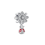 925 Silver Coffee Cup Cactus Daisies Balloon Charm Bead Fit Bracelet